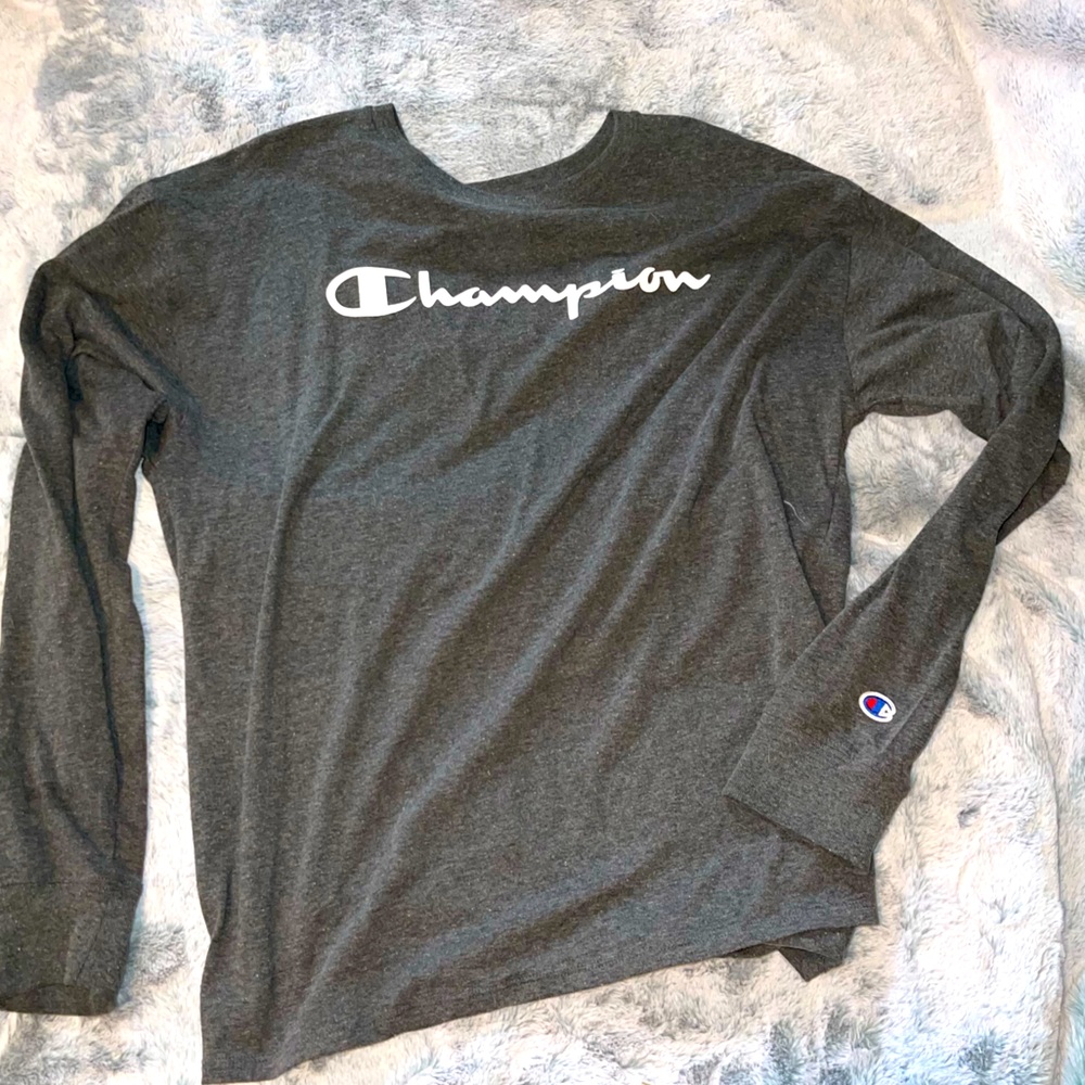 Grey Long Sleeve Champion Shirt Size Large Like New